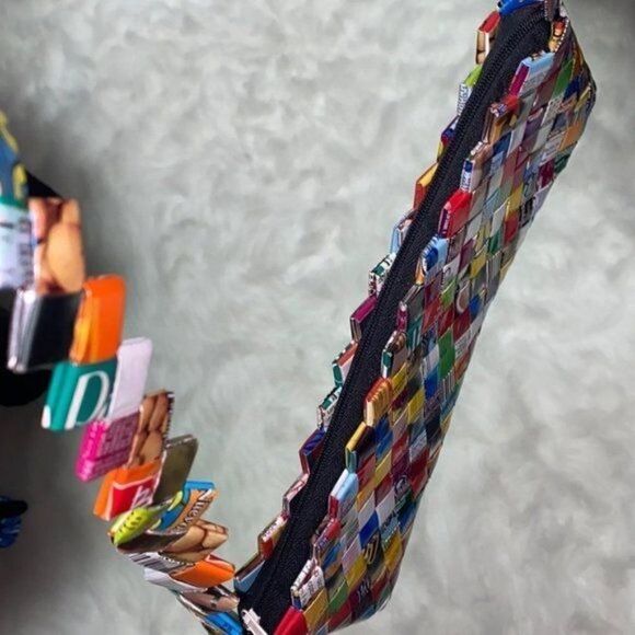 Recycled Candy Wrapper Handmade Purse Size Small - Picture 5 of 15